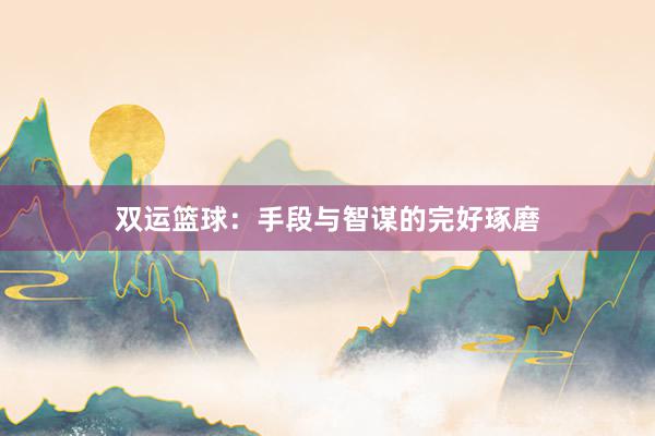 双运篮球：手段与智谋的完好琢磨